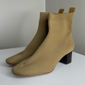 Everlane The Glove Boot ReKnit Cumin Neutral Tan Block Heel Sock Pull-on 8